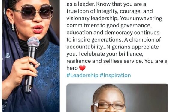 Natasha Praise Oby Ezekwesili For Defending Her And All Women