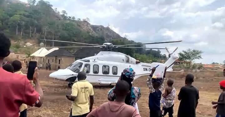 Natasha Akpoti Arrives Hometown In Helicopter (Photos)