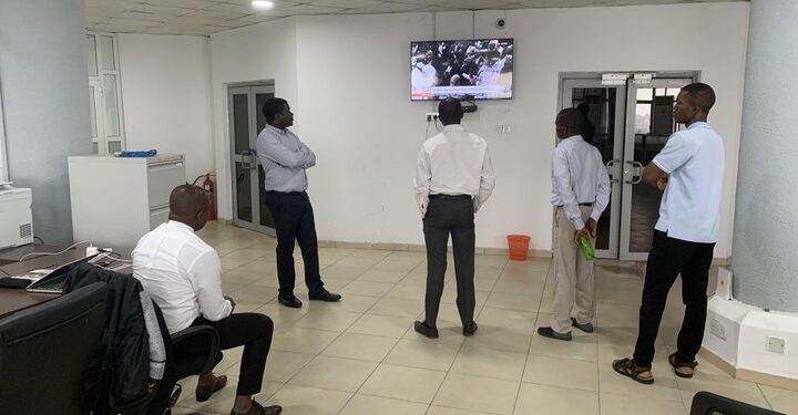 Workers Who Paused Work To Watch Peter Obi Speak In Chatham (Pictures)