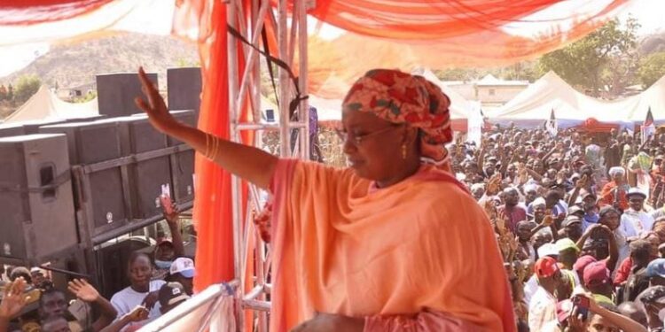 Remain Men – Binani Tells Male Supporters Dressing As Women To Campaign Rally