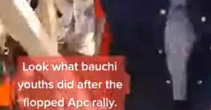 Bauchi Youths Destroy APC Posters After APC Rally (Video)