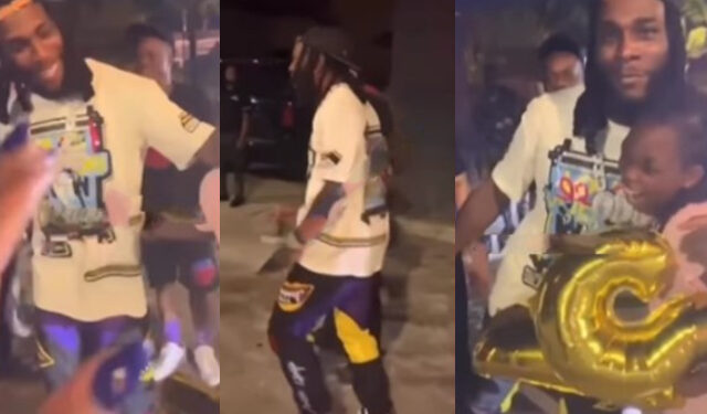 Moment Burna Boy Granted 12-year-old Girl’s Birthday Wish, Gifts Her Cash