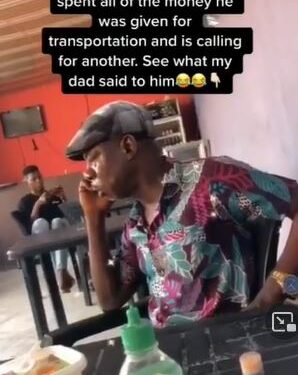 Hillarious Video Of An Igbo Father Rebuking His Son For Spending Money Carelessly