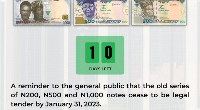 CBN Insists On January 31 Deadline For Old Naira Notes, Sends Reminder To Nigerians