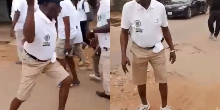 Form Three Lines!- Ex President Olusegun Obasanjo Instructs Former Classmates As His Alma Mater Marks Centenary Anniversary (Video)