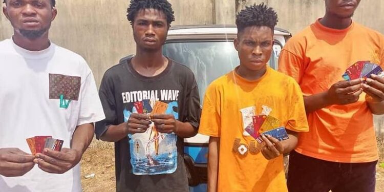 Police Nab Four-man Fraud Syndicate, Recover 15 ATM Cards In Delta (Photos)