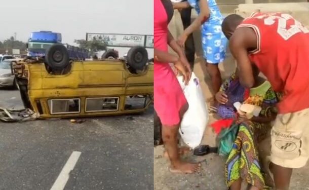 Passengers Injured As Bus Upturns Along Lagos-Ibadan Expressway