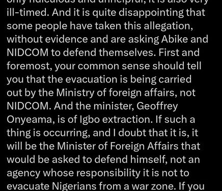 Reno Omokri Reacts To Allegations Of Igbos Being Left Behind In Sudan
