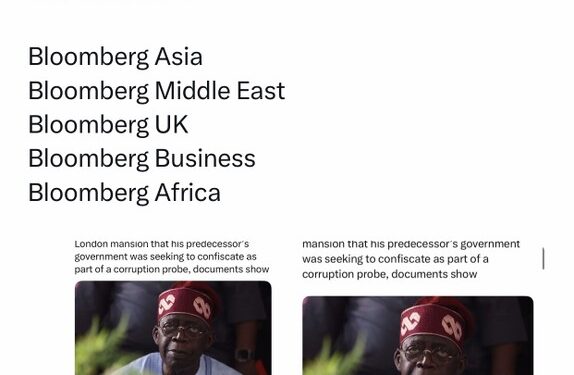 Bloomberg Posted The Seyi Tinubu Property Story Across All Their Platforms