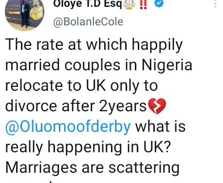 Lawyer Decries High Divorce Rate Among ‘Happily Married’ Nigerian Couples After They Relocate To UK
