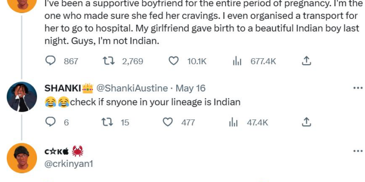 Kenyan Man Laments After His Girlfriend Gave Birth To An Indian Baby