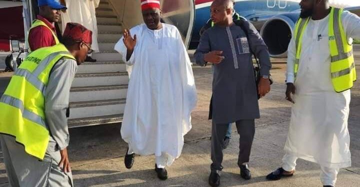 Kwankwaso And Abba Kabir In Lagos For Commissioning Of Dangote Refinery