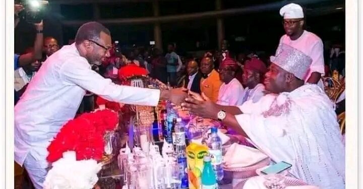 Photo Of Otedola Shaking Ooni Of Ife 
