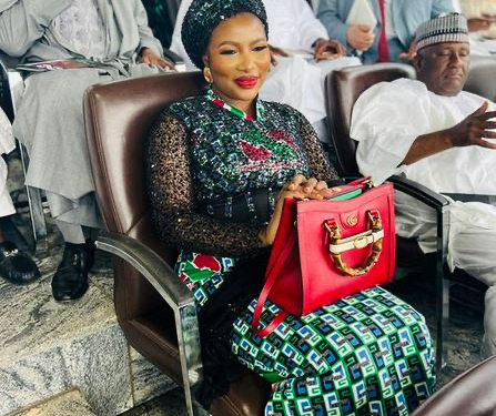 The Richest Woman In Africa – APC Woman Leader Says As She Sits At VIP Section With Aliko Dangote, Femi Otedola And Abdul Samad Rabiu During Inauguration