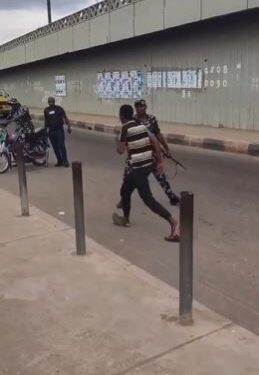 Police Officers Seen Assaulting Okada Rider With Weapon (Video)