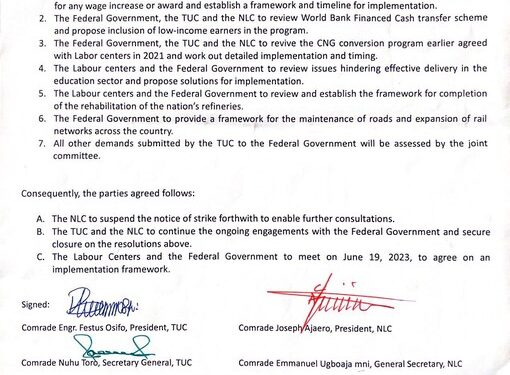 NLC, TUC Suspend Planned Strike 