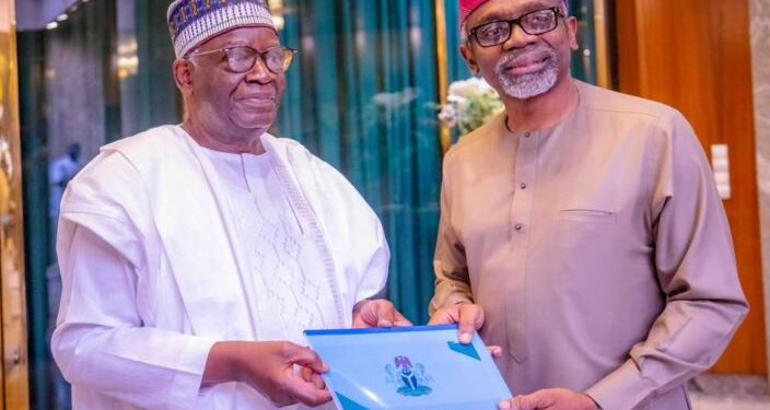 Buhari’s Chief Of Staff, Gambari Hands Over To Tinubu’s Chief Of Staff, Gbajabiamila (Photos)