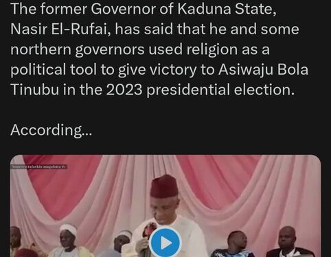 How We Used Religion To Give Tinubu Victory – El-Rufai 
