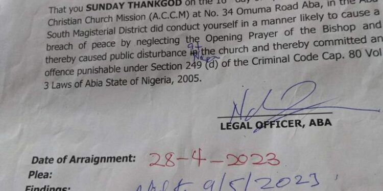 Police To Arraign Man Refusing To Pray, Disrupting Church Service