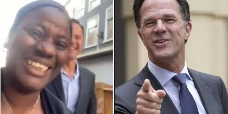 African Lady Excited As She Walks Side By Side With Prime Minister Of Netherlands (Video)