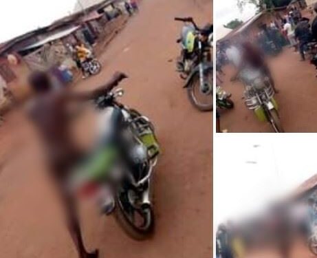 Suspected Motorcycle Thief Burnt Beyond Recognition After Allegedly Confessing To Killing Okada Riders In Benue (Photos)