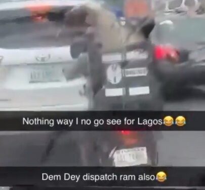Dispatch Rider Spotted Delivering Sallah Ram In Style (Video)