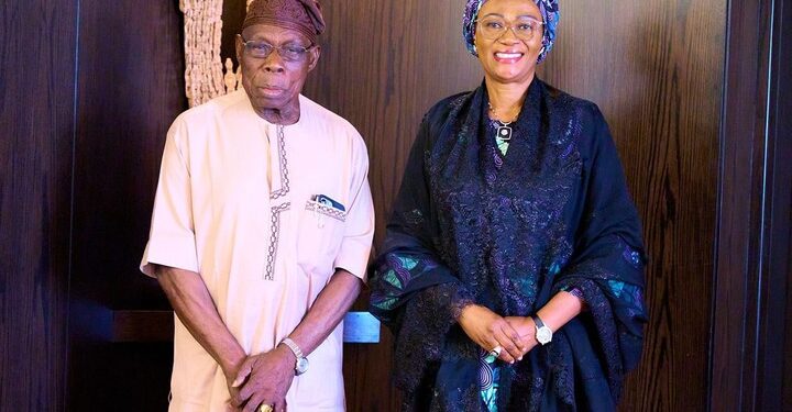 Olusegun Obasanjo Visits First Lady, Remi Tinubu (Photo)