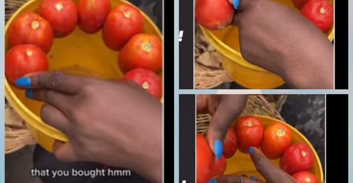 Tomatoes sellers tricky way to sell tomatoes (video)