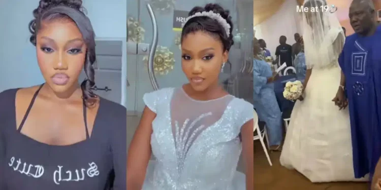 Lady marries at 19 after planning to get married at 25, wedding video causes stir
