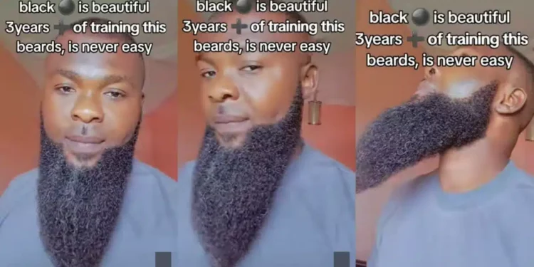Ladies gush as man flaunts beards he’s been training for 3 years