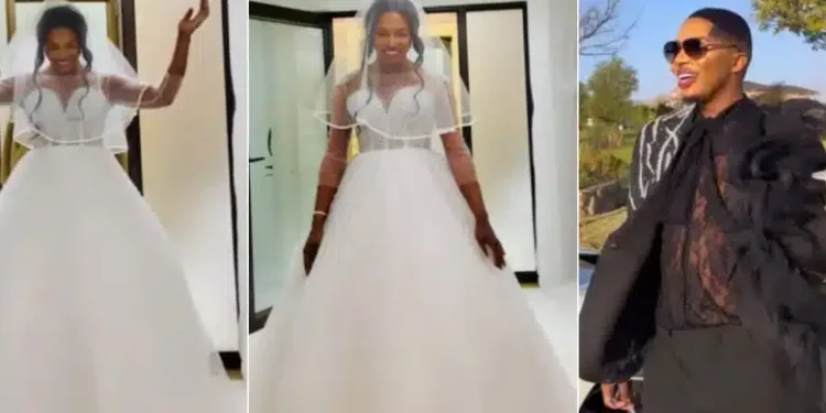 Man causes buzz online as he wears wedding gown to celebrate his 30th birthday