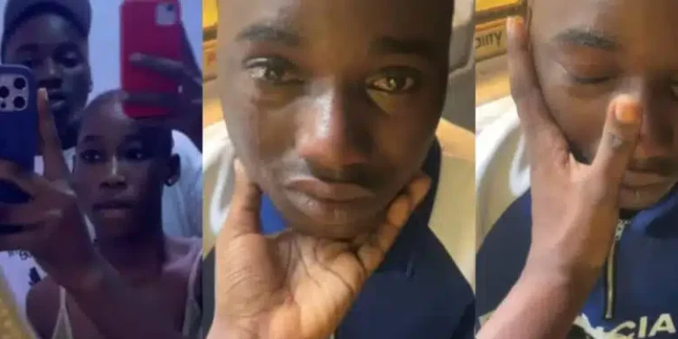 Man in tears as he begs girlfriend not to go home, footage trends