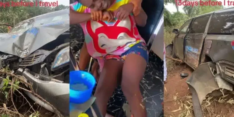 Nigerian lady narrowly survives tragic accident 13 days before planned move to Canada, shares video