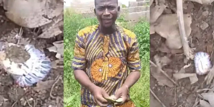 Nigerian man unearths mysterious native charm while building his house