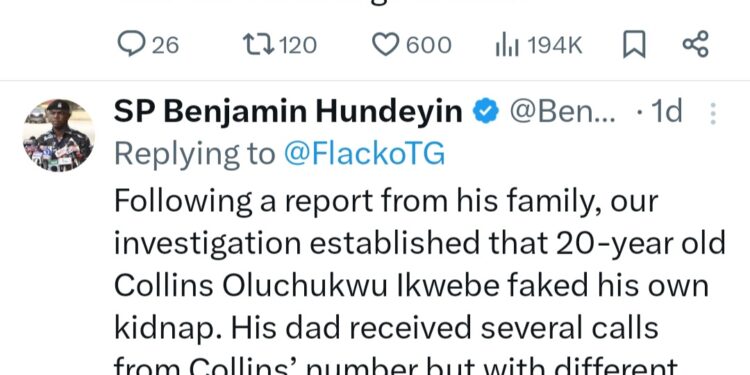 Five arrested after man faked his own kidnap to demand $700K and N2.08m from his dad