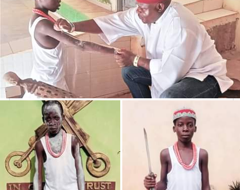 Delta monarch confers chieftaincy title on 12-year-old boy who killed white rabbit while hunting in the bush