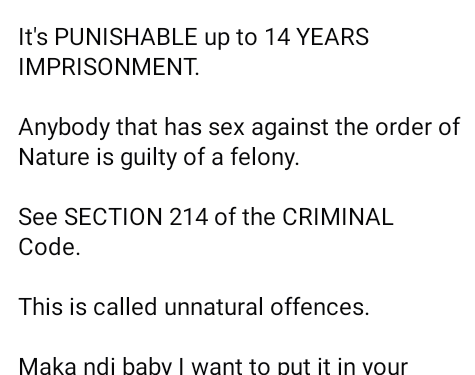 Anal sex is a crime in Nigeria. Do it the right way – Lawyer says