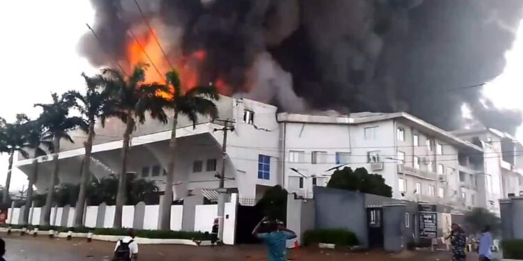 Fire guts Christ Embassy headquarters in Lagos (video)