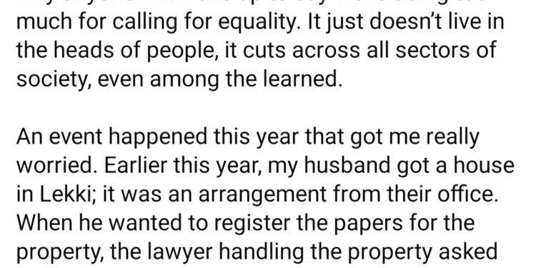 Businesswoman shares how two lawyers tried to discourage her husband from adding her name to the documents when buying properties