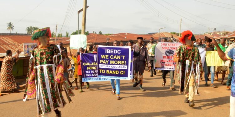 Masquerades lead protest against electricity tariff hike in Kwara