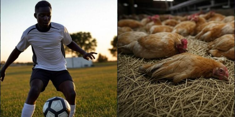 Man accidentally kills neighbor’s 250 chickens over football