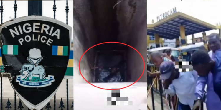 Police officer allegedly falls into pit while chasing bike man (video)
