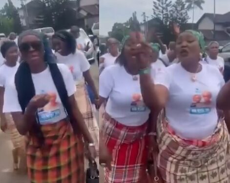 ‘Bring Back Fubara’ – Moment women staged A walkout on wife of Rivers State Sole Administrator (video)