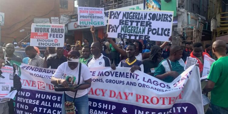 Protesters gather in Lagos, Abuja, and Ondo state for June 12 demonstration (photos/videos)