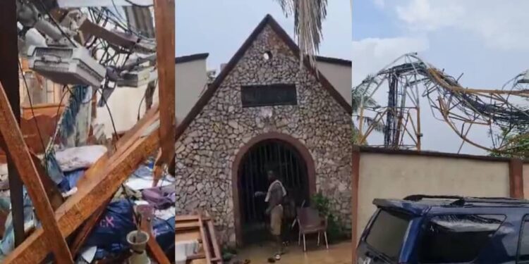 Many injured as telecom mast falls on a house in Ogun State