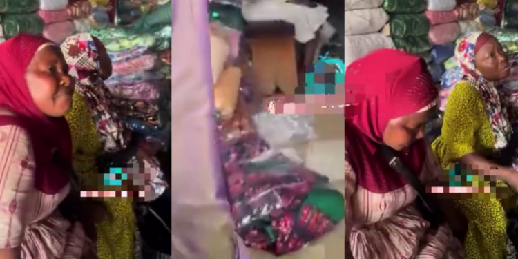 3 women disguised in hijab caught stealing Ankara wrappers at Oshodi market, 1 escapes
