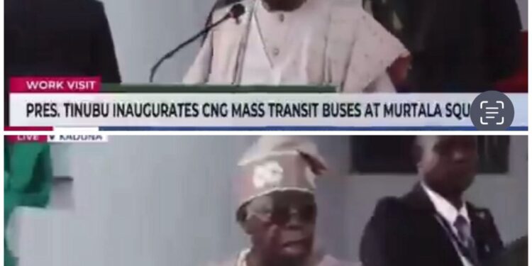 Moment unknown man tried to breach the security around President Tinubu in Kaduna (video)