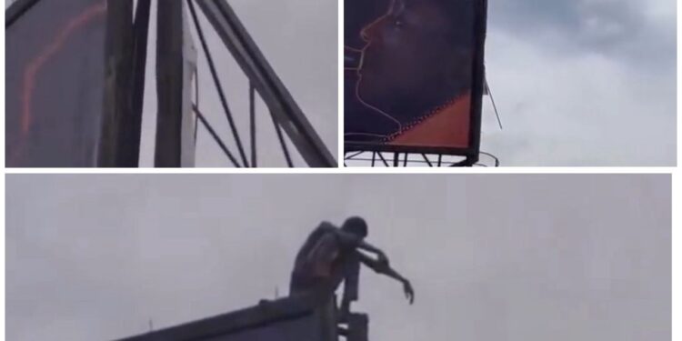 Man climbs billboard in Kano in suspected suicide attempt (video)