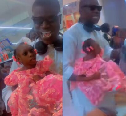 Heartbreaking moment a supermarket in Ilorin denied a father entry because of this daughter’s special condition (video)