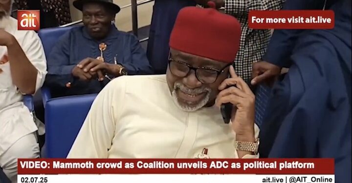 APGA’s Only Senator, Enyinnaya Abaribe Spotted At Coalition Unveiling